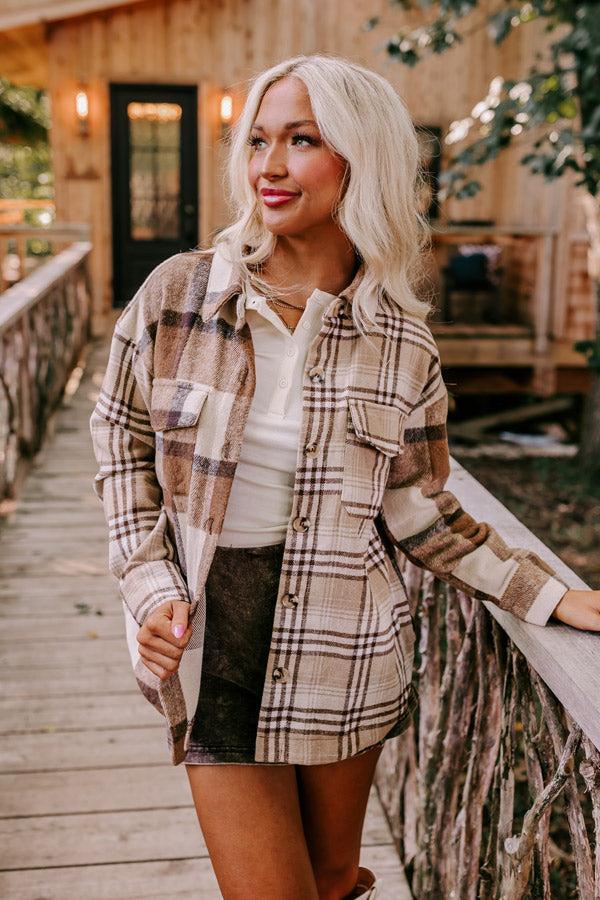 Nantucket Chill Plaid Jacket In Brown Product Image