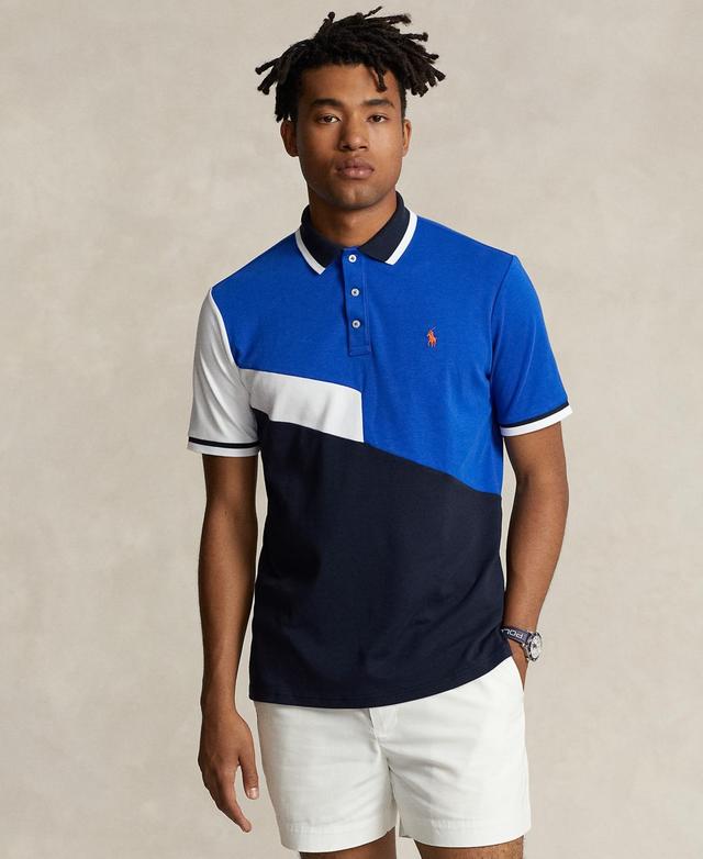 Men's Classic-fit Soft Cotton Polo Shirt In Sapphire Star,aviator Nvy Mlti Product Image