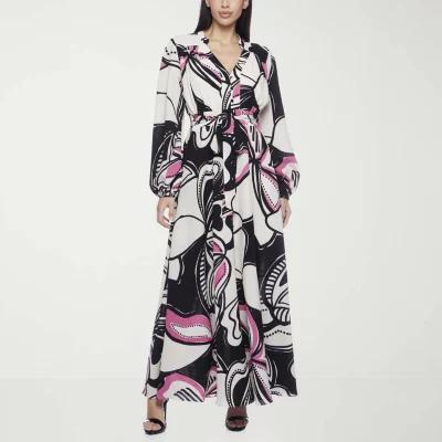 Premier Amour Womens Long Sleeve Floral Maxi Dress Product Image