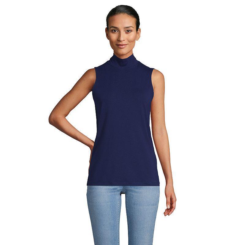 Womens Lands End Sleeveless Mockneck Top Product Image