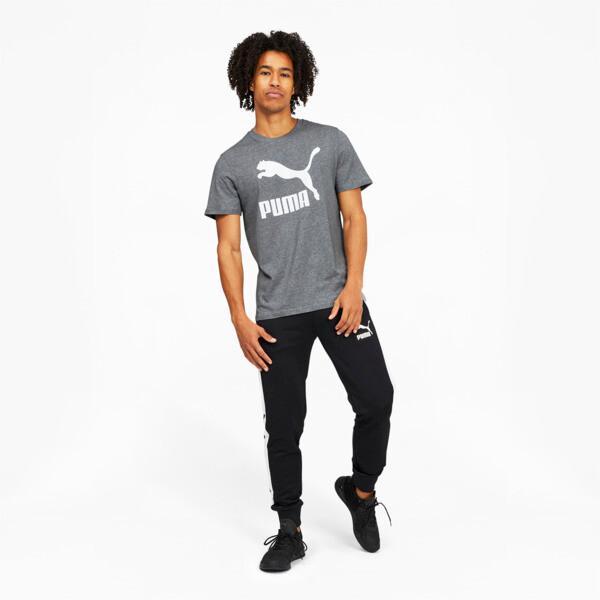 PUMA Classics Logo Men's T-Shirt in Medium Grey Heather/White Product Image