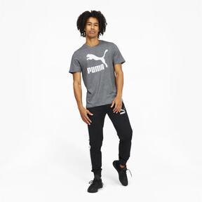 PUMA Classics Logo Men's T-Shirt in Medium Grey Heather/White Product Image