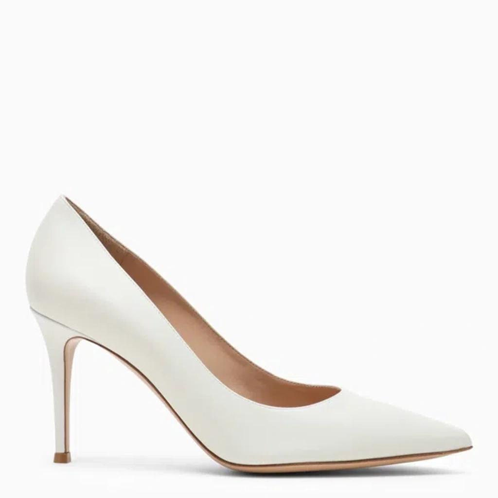 GIANVITO ROSSI Gianvito 85 Calf Leather Pumps In White Product Image