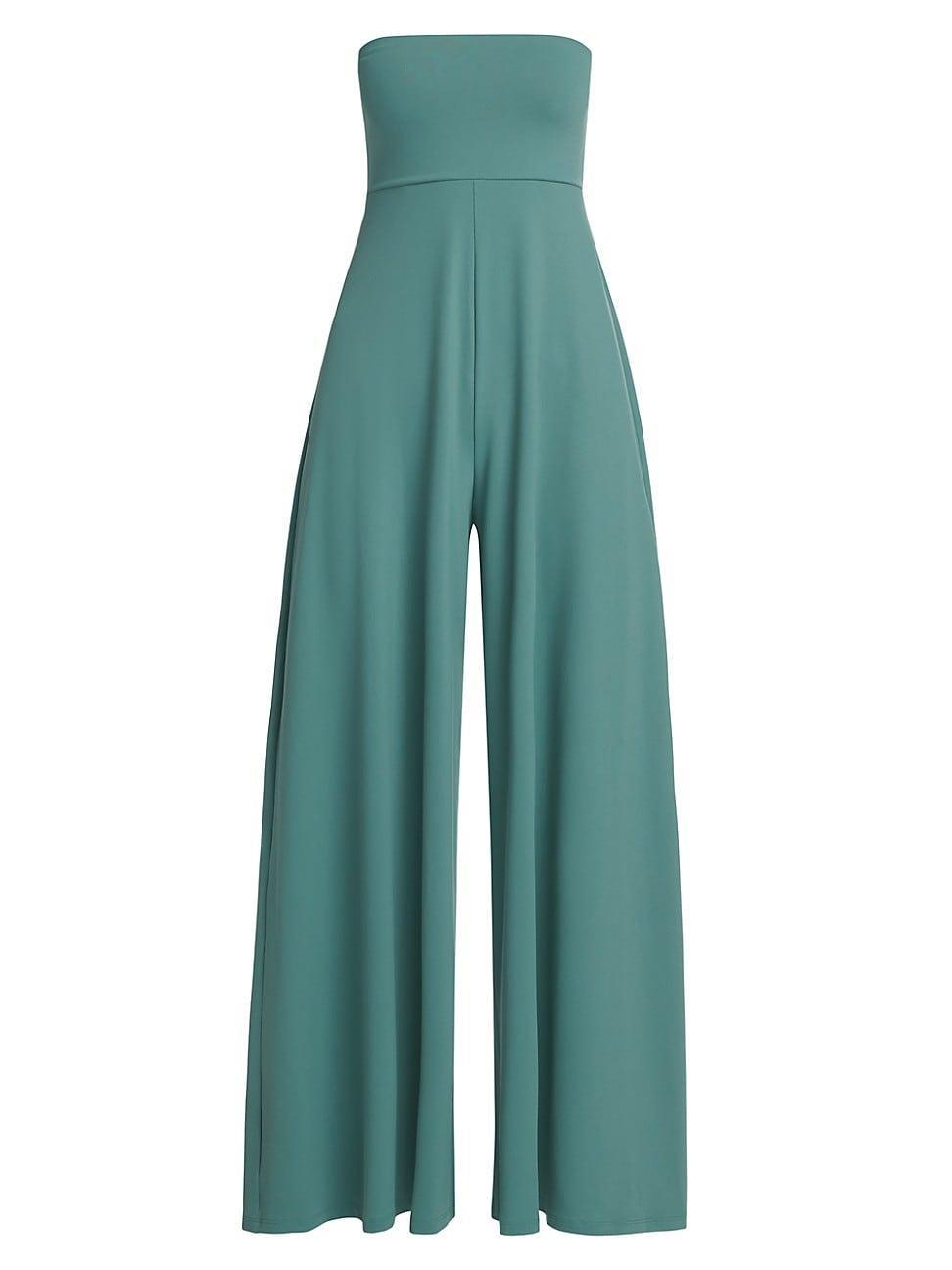 Womens Stretch Jersey Strapless Wide-Leg Jumpsuit product image