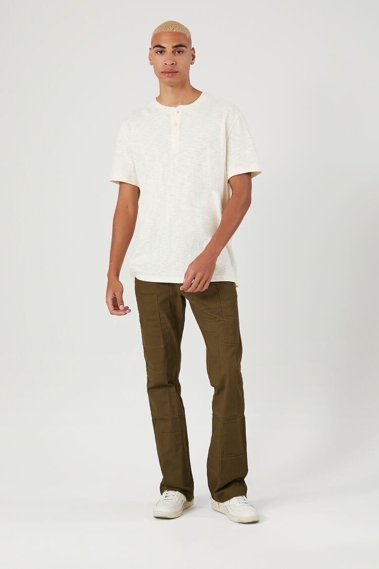 Twill Mid-Rise Flare Pants | Forever 21 product image