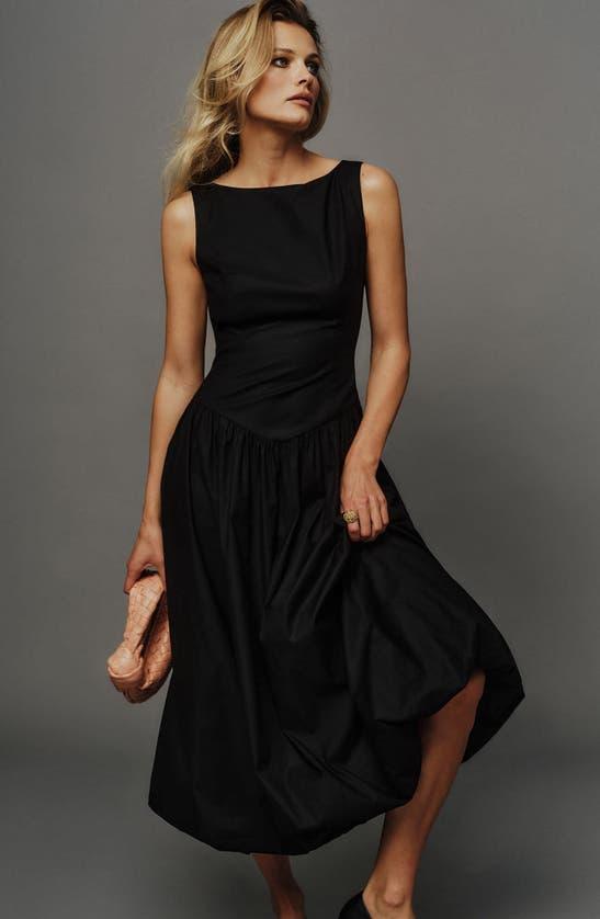 Elvira Organic Cotton Midi Dress In Black Product Image