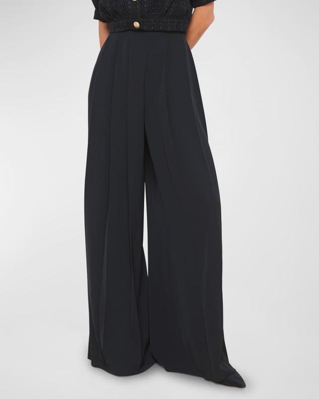 Nova Mid-Rise Wide-Leg Pleated Pants  Product Image