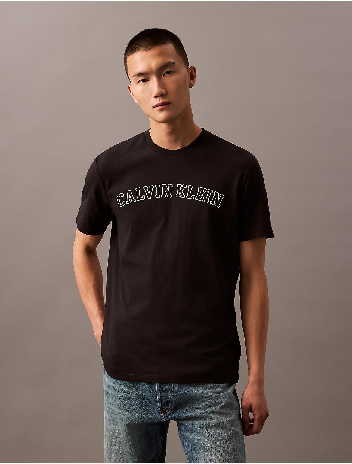 Calvin Klein Mens Varsity Logo Graphic Classic T-Shirt - Black - XXL Product Image