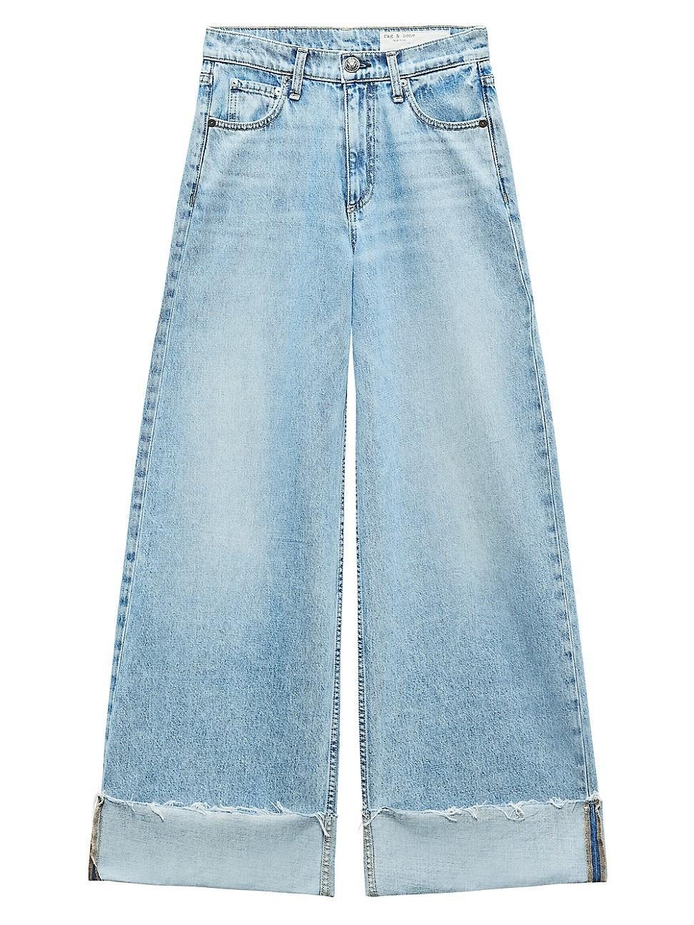 Womens Sofie Crop Wide-Leg Cuff Jeans Product Image