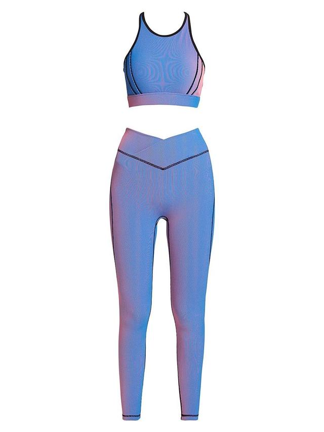 Womens Holographic Bra & Leggings Set Product Image