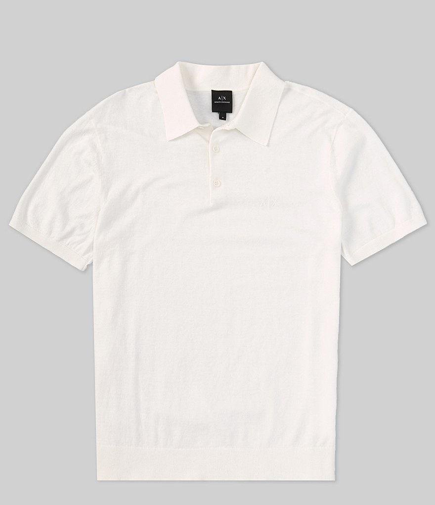 Armani Exchange Cotton Knit Short Sleeve Polo Shirt Product Image