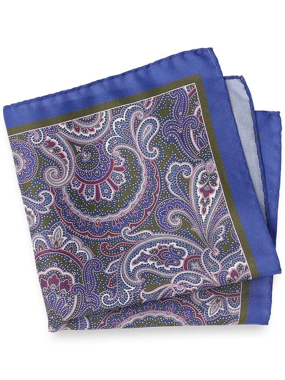 Paisley Silk Pocket Square - Blue Multi Product Image