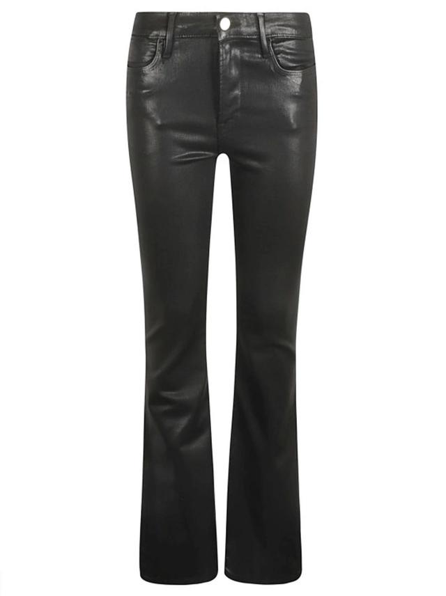 FRAME Le Crop Button-up Flared Jeans In Black Product Image