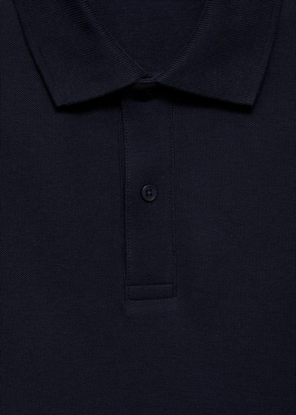 MANGO MAN - 100% cotton pique polo shirt dark navyMen Product Image