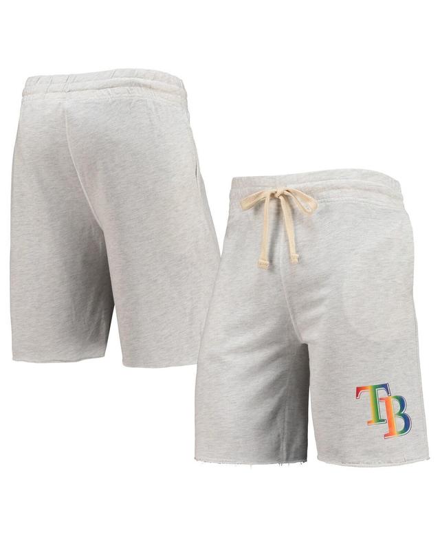 Mens Concepts Sport Oatmeal Tampa Bay Rays Mainstream Logo Terry Tri-Blend Shorts Product Image