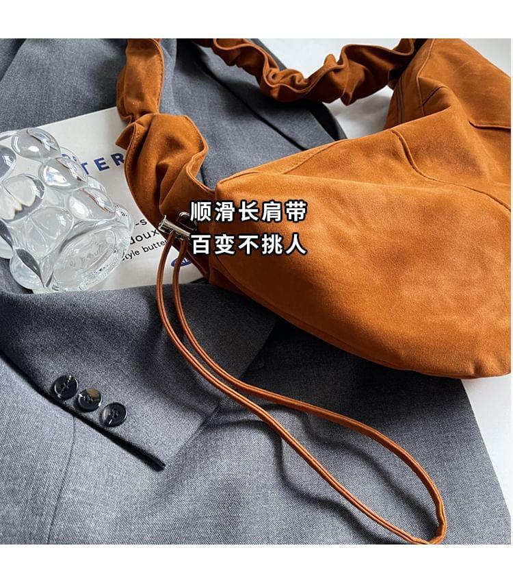 Panel Faux Suede Shoulder Bag Product Image