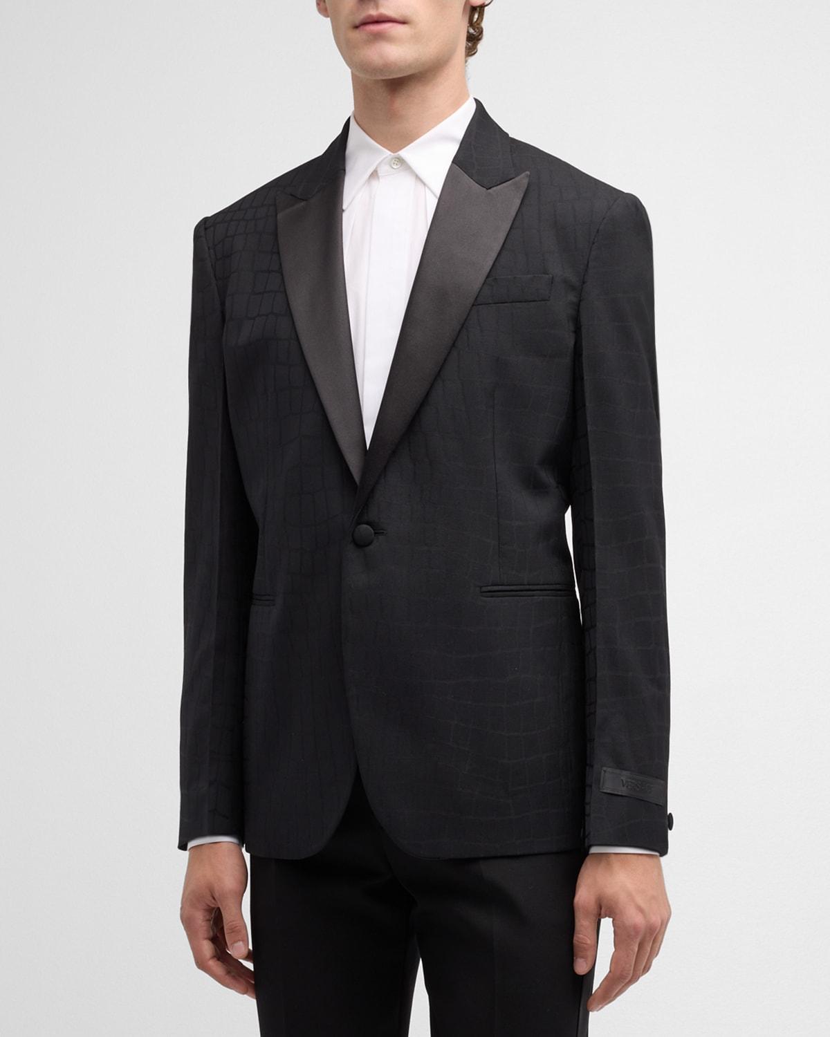 Mens Crocodile Jacquard Tuxedo Jacket Product Image