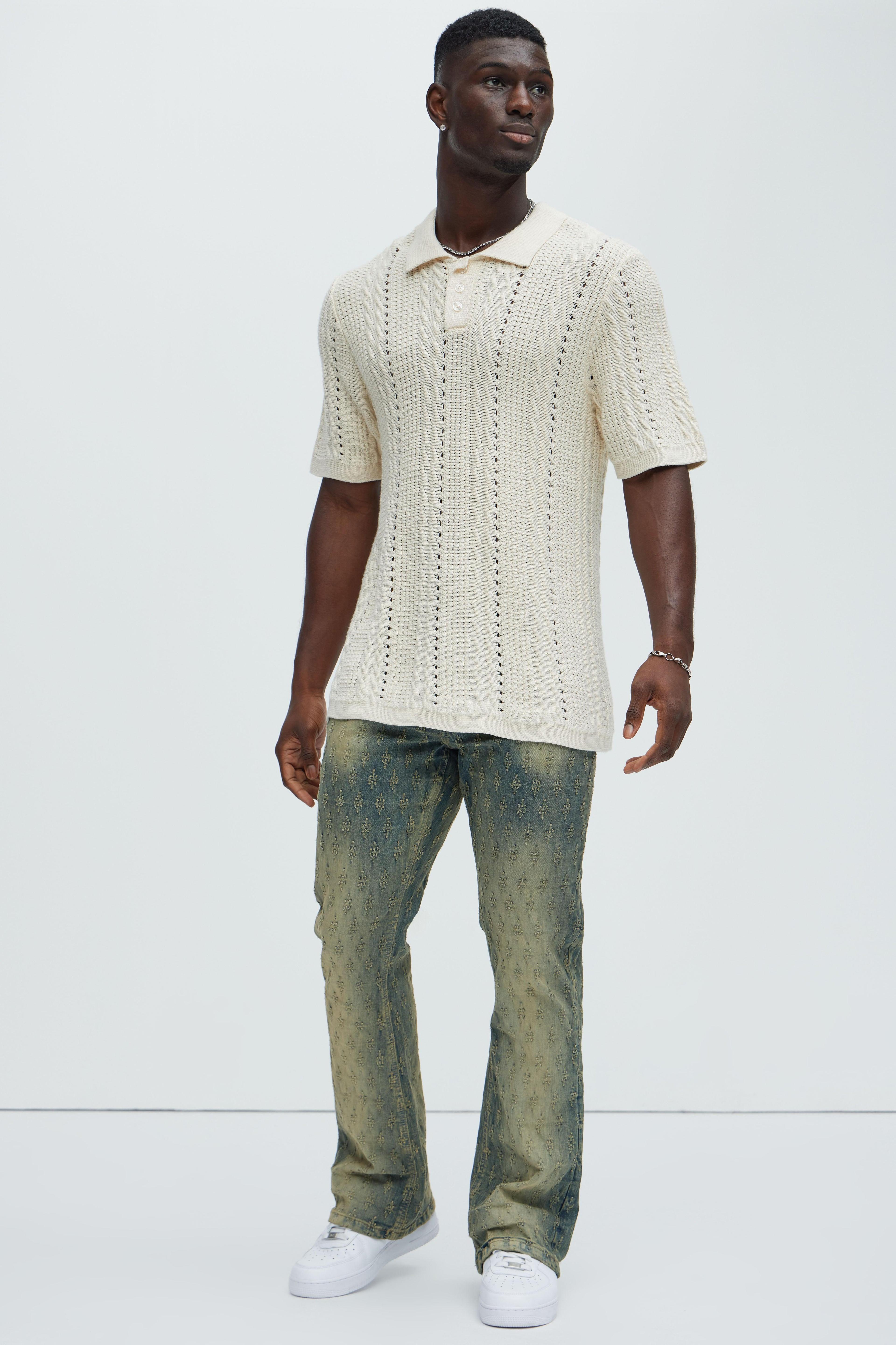 Rue De Rivoli Knitted Polo - Cream Product Image