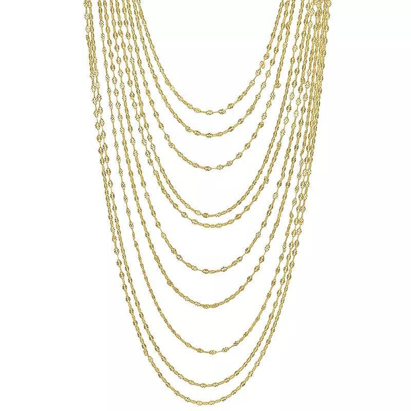 Stella Grace Sterling Silver Multistrand Chain Necklace, Womens Gold Product Image