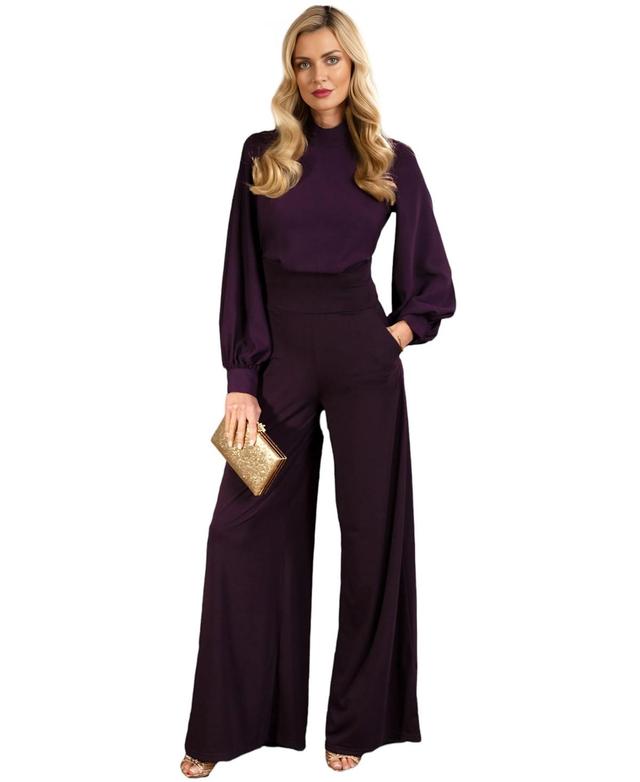 Hotsquash London Womens Blouson Sleeve Wide Leg Jumpsuit Product Image