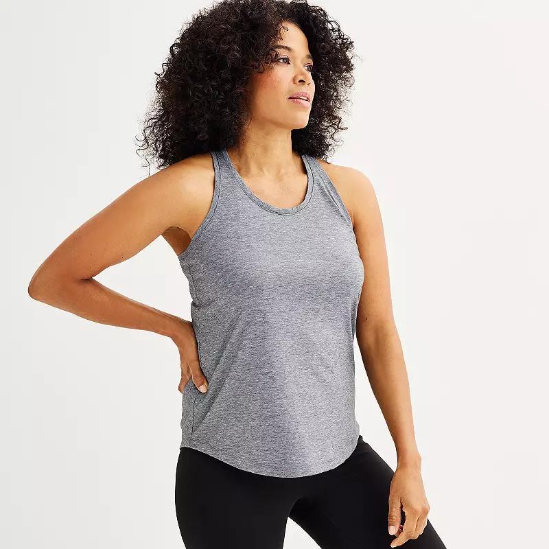 Womens Tek Gear Racerback Tank Top Smokey Grey Product Image