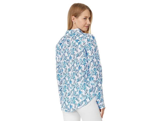 Lilly Pulitzer Sea View Button-Down (Resort White Shell Collector) Women's Clothing Product Image