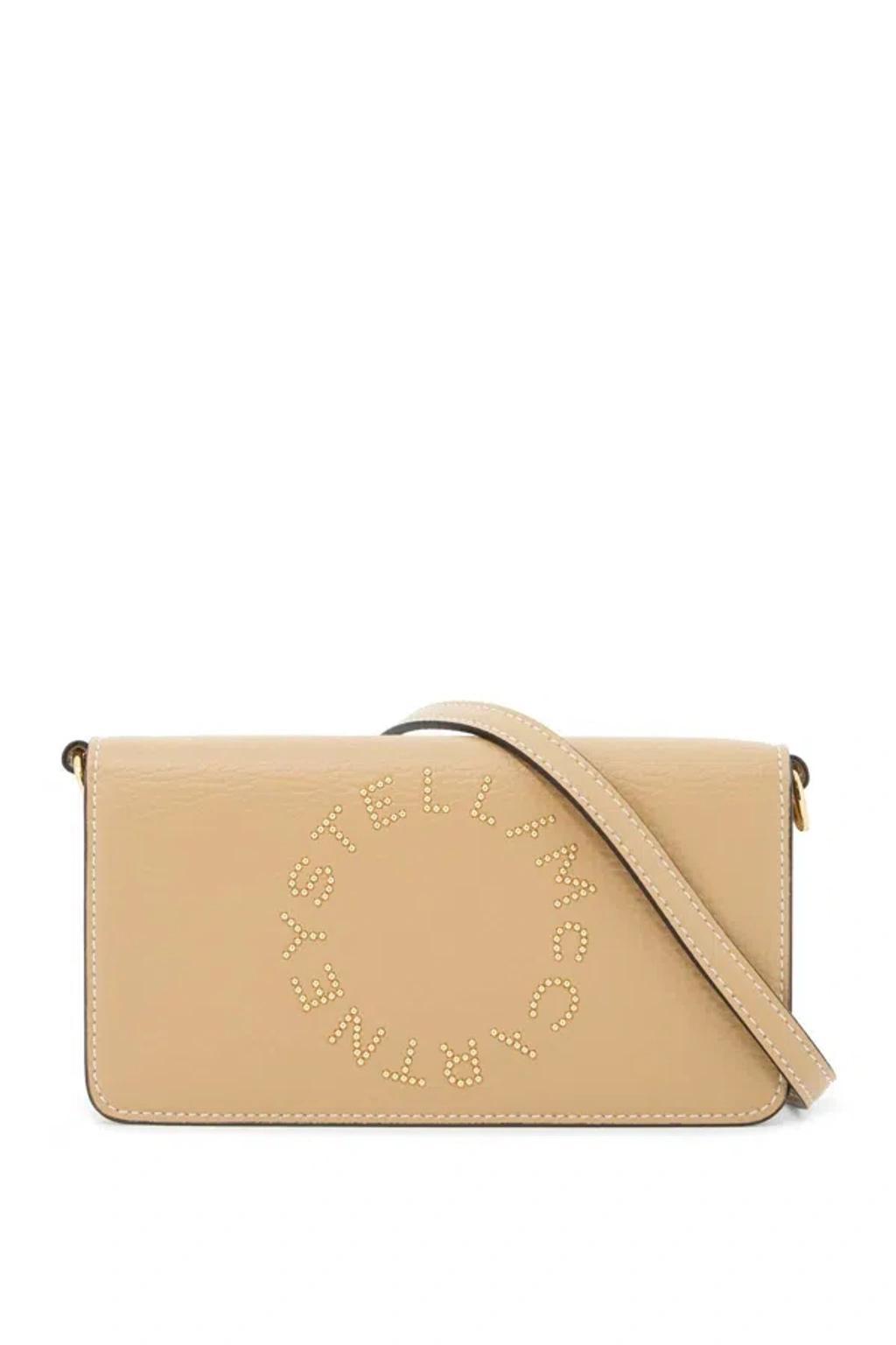 Mini Shoulder Bag With Logo Print In Beige product image