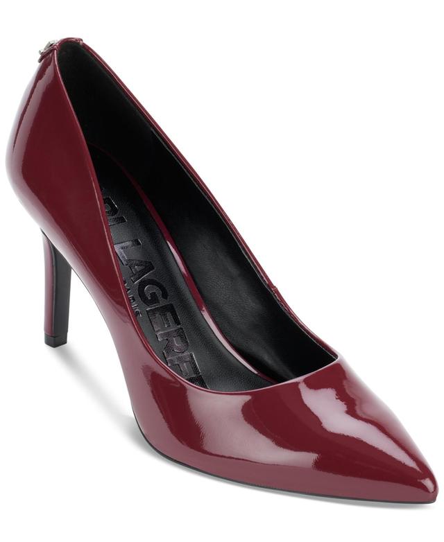 Karl Lagerfeld Paris Womens Royale Pointed-Toe Patent Dress Pumps Product Image