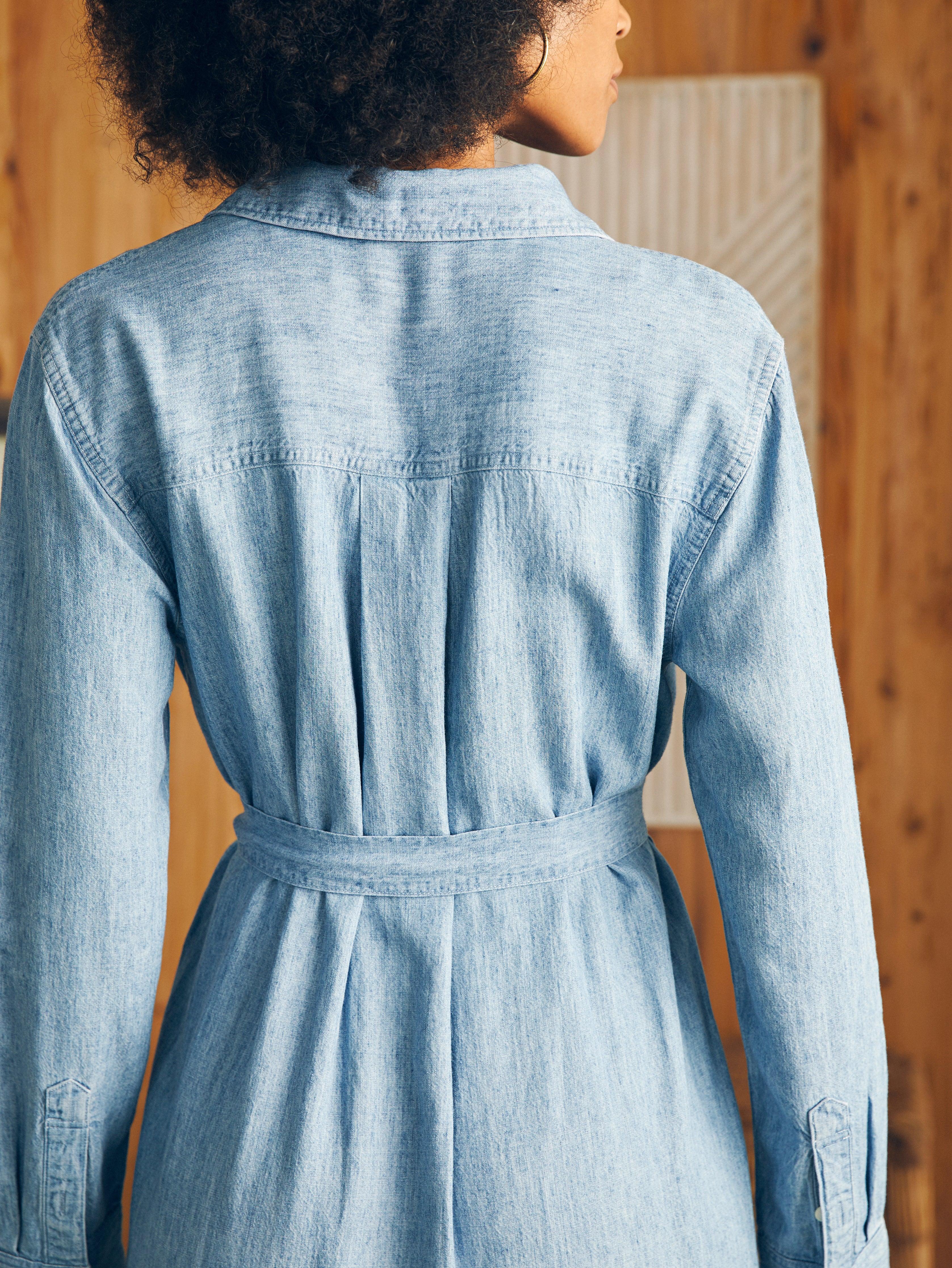 Tried & True Chambray Midi Shirtdress - Blue Tide Wash Female Product Image