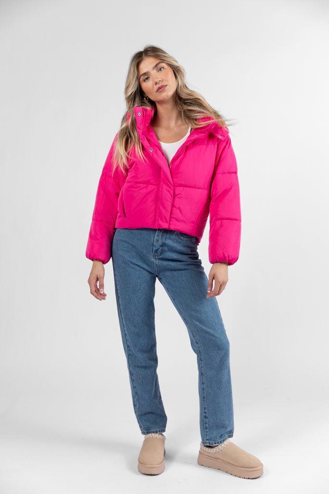 Called It Fuchsia Hooded Puffer Jacket Product Image