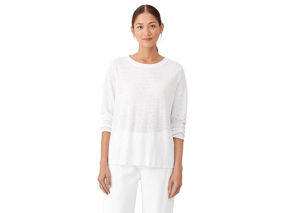 Eileen Fisher Crew Neck Long Sleeve Tee Women's Clothing Product Image