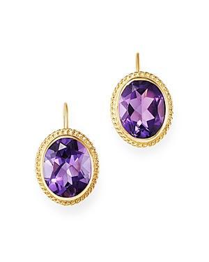 Bloomingdales Amethyst Bezel-Set Earrings in 14K Yellow Gold - 100% Exclusive Product Image