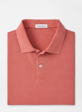 Peter Millar Mens Sunrise Piqu Polo | Color: Clay Rose | Size: XXL Product Image