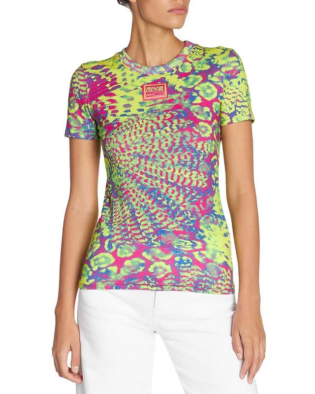 Womens Printed Stretch Cotton T-Shirt Product Image