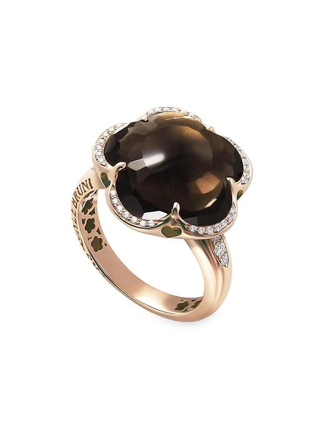 Womens Bon Ton 18K Rose Gold, Smoky Quartz & Diamond Ring Product Image