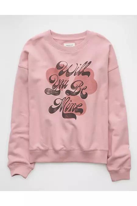 AE Valentines Day Graphic Relaxed Crew Neck Sweatshirt Womens Product Image