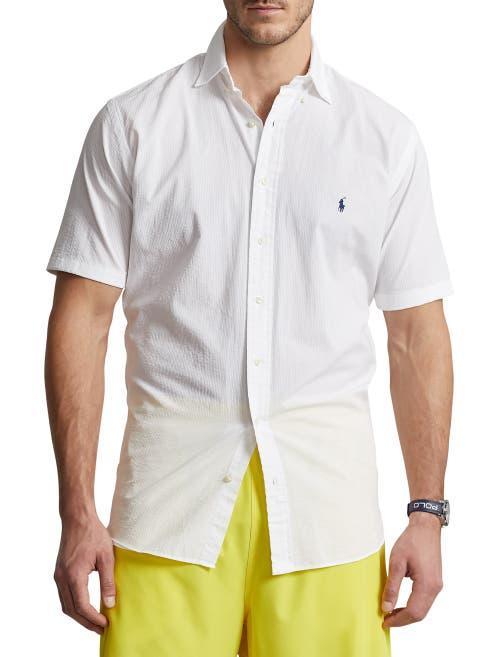 Men's Big & Tall Lightweight Linen Shirt In White Product Image