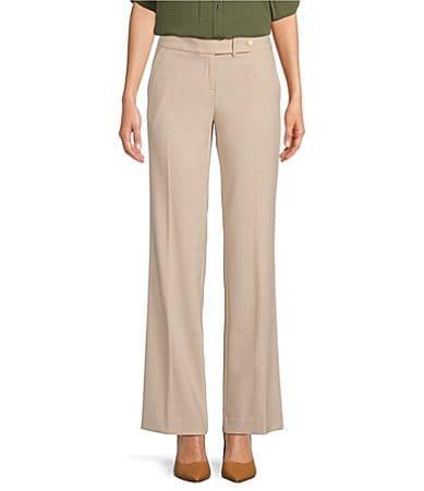 Calvin Klein Petite Size Classic Trouser Leg Slightly Flared Hem Pants Product Image