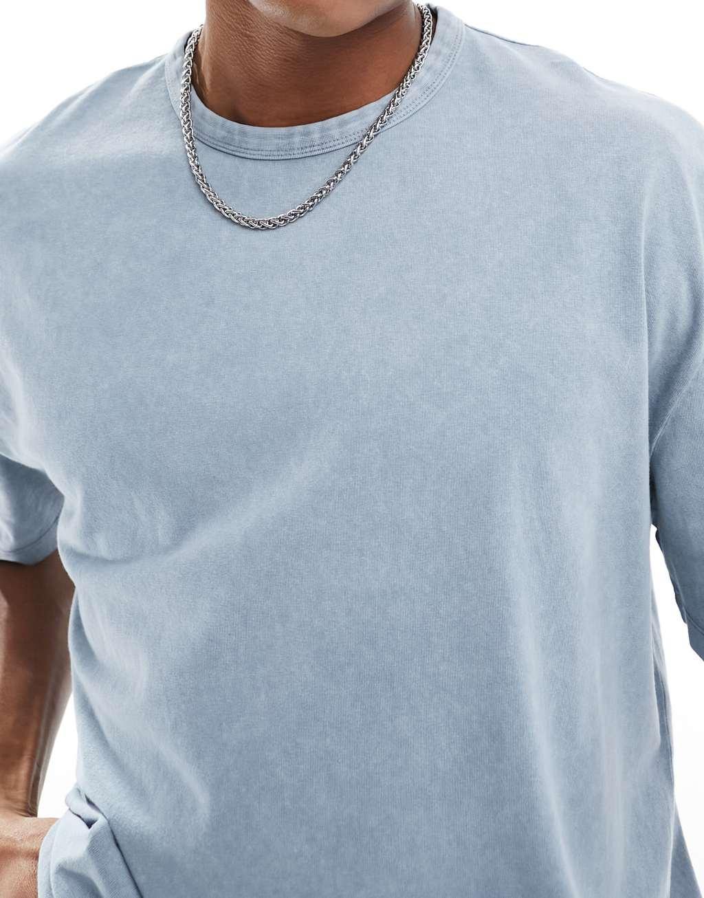 ASOS DESIGN oversized t-shirt in blue wash Product Image