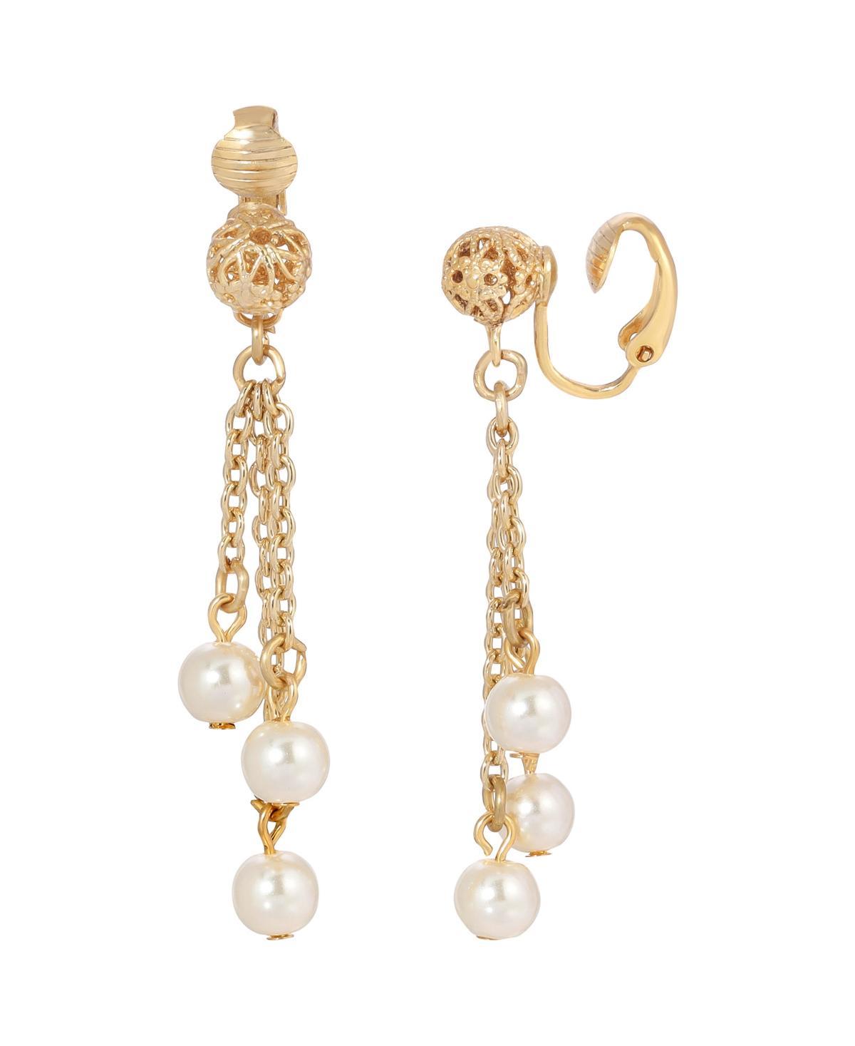 2028 Imitation Pearl Linear Clip Earring Product Image