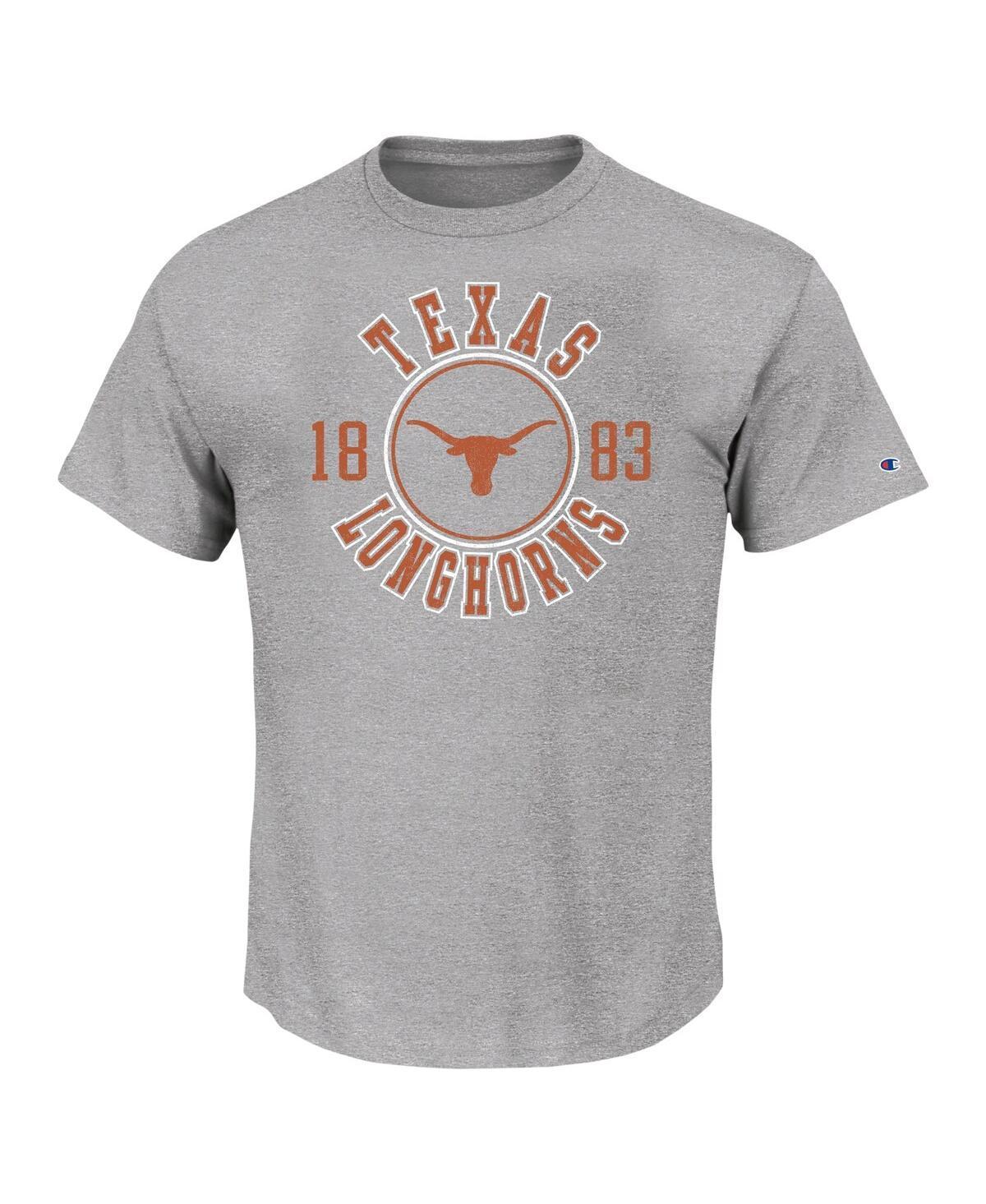 Mens Champion Heather Gray Texas Longhorns Big and Tall Circle Logo T-shirt Product Image