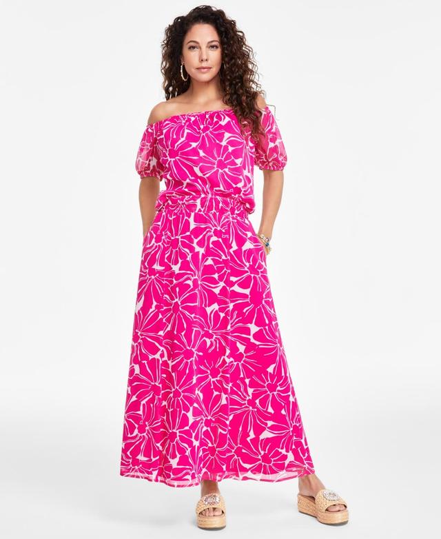 I.n.c. International Concepts Womens Floral-Print Pull-On Flared Maxi Skirt, Created for Macys Product Image