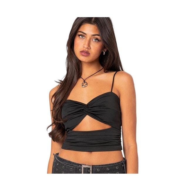 EDIKTED Twist Front Cutout Crop Top Product Image