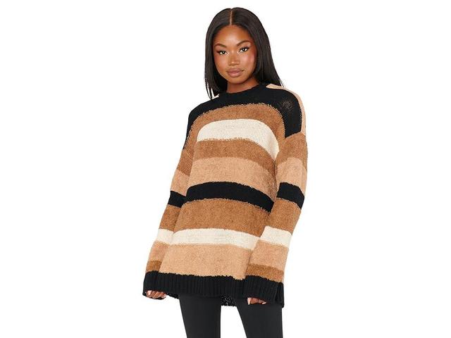 Show Me Your Mumu Timothy Tunic Sweater (Neutral Stripe Knit) Women's Sweater Product Image