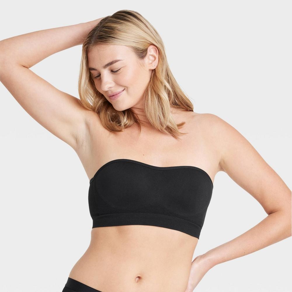 Womens Seamless Bandeau Bra - Auden Black XL Product Image