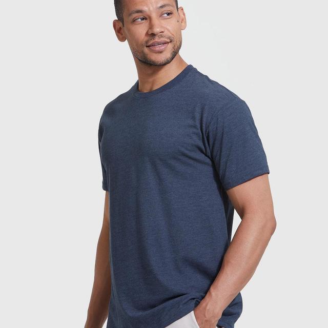 Heather Navy Crew Neck T-Shirt Product Image