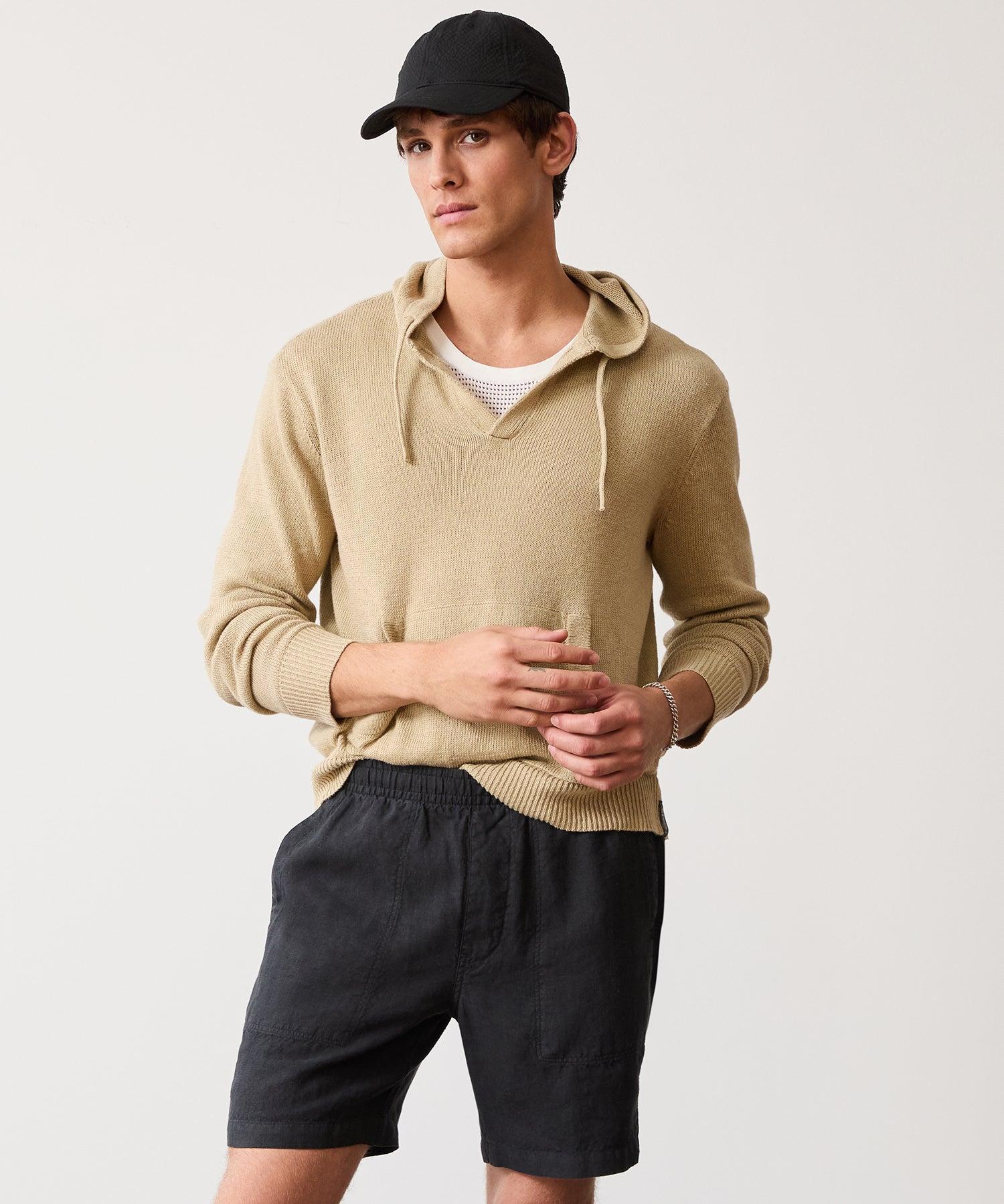 Linen-Cotton Popover Hoodie Product Image