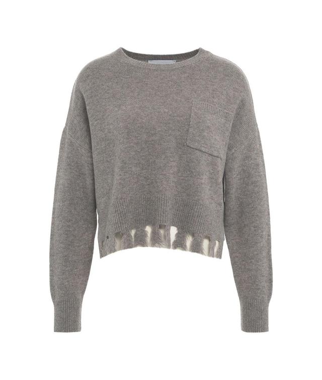 Pullover in maglia con frange Female Product Image