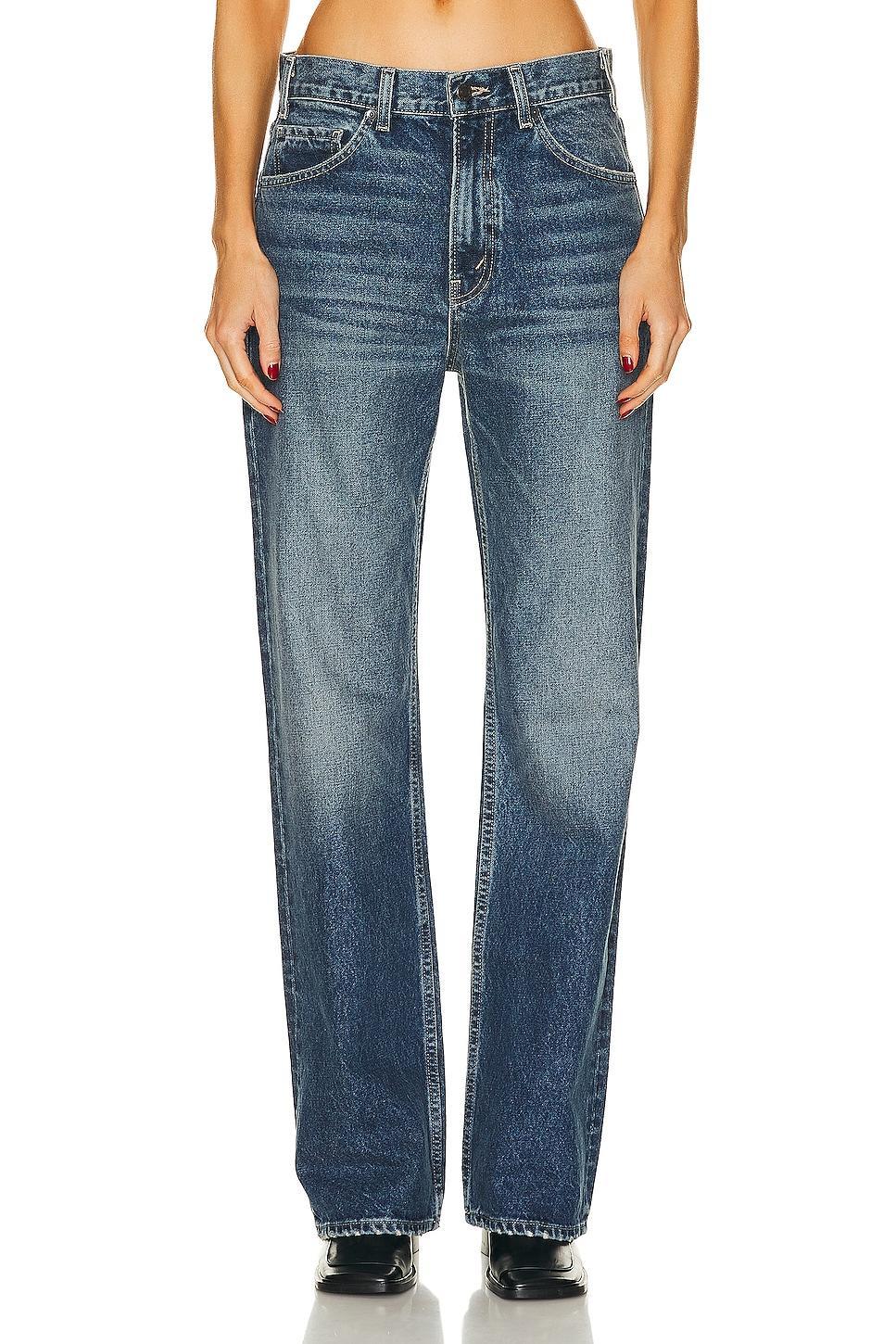 NILI LOTAN Mitchell Wide Leg in Simon Wash - Denim-Dark. Size 26 (also in 25, 28, 29, 30, 31). Product Image