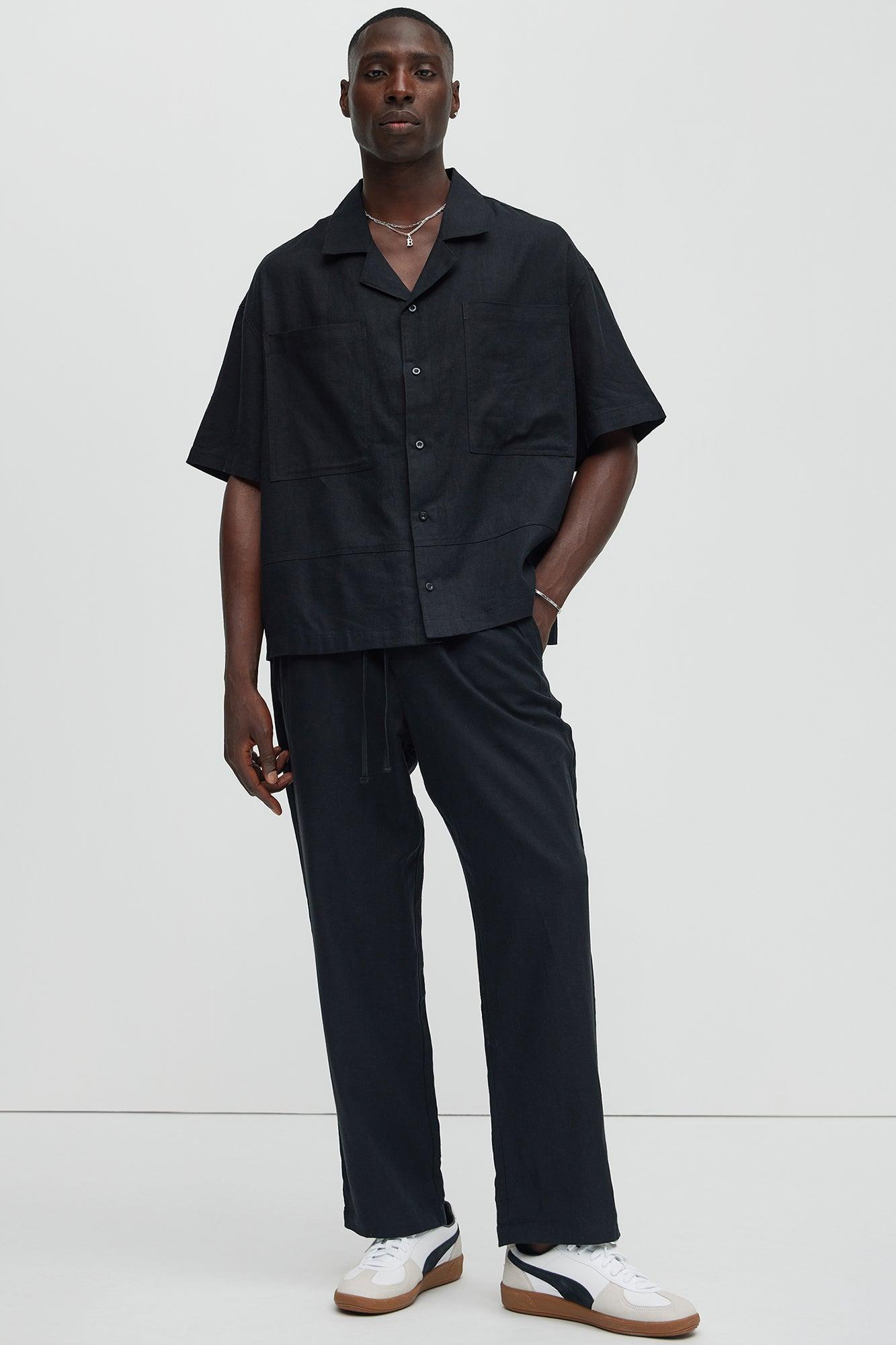 Bahamas Linen Pants - Black Product Image